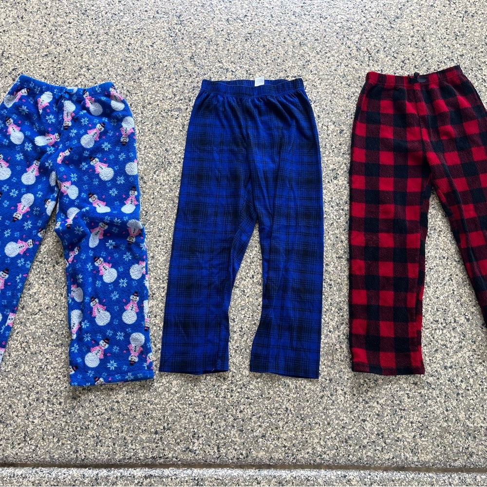 Just Love Kids Pajama Bottoms - Snowman Blue, Plaid Blue, Red Black